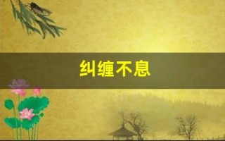 纠缠不息(纠缠不息小说)