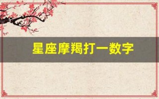 星座摩羯打一数字(星座摩羯打一数字是几)