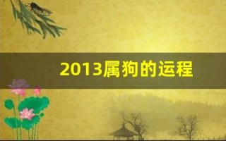 2013属狗的运程(2013属狗运势)
