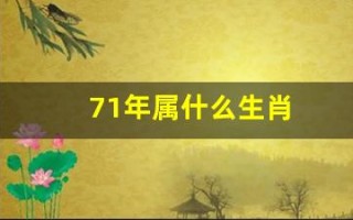 71年属什么生肖(71年属什么生肖今年运势)