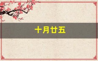 十月廿五(十月廿五是什么星座生日)