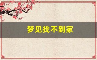 梦见找不到家(女人梦见迷路找不到家)